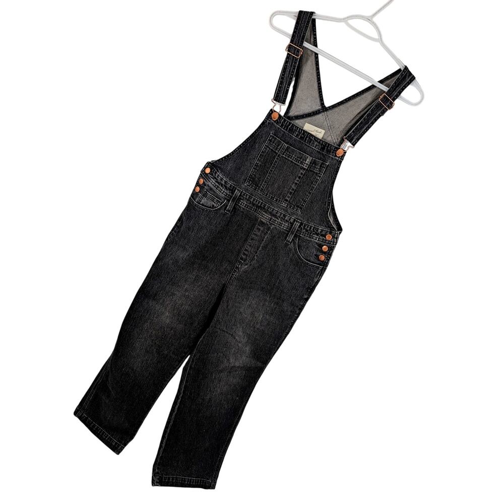 UNIVERSAL THREAD CO.! DARK GRAY/BLACK FADE DENIM FULL LENGTH BIB OVERALLS! SZ 6
